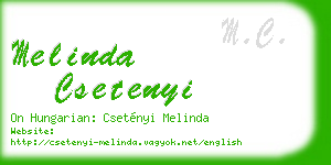 melinda csetenyi business card