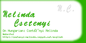 melinda csetenyi business card